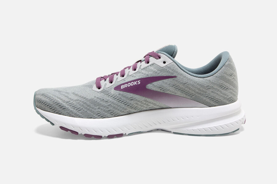 Brooks Launch 7 Road Running Shoes Womens Grey/Purple 187542-SML